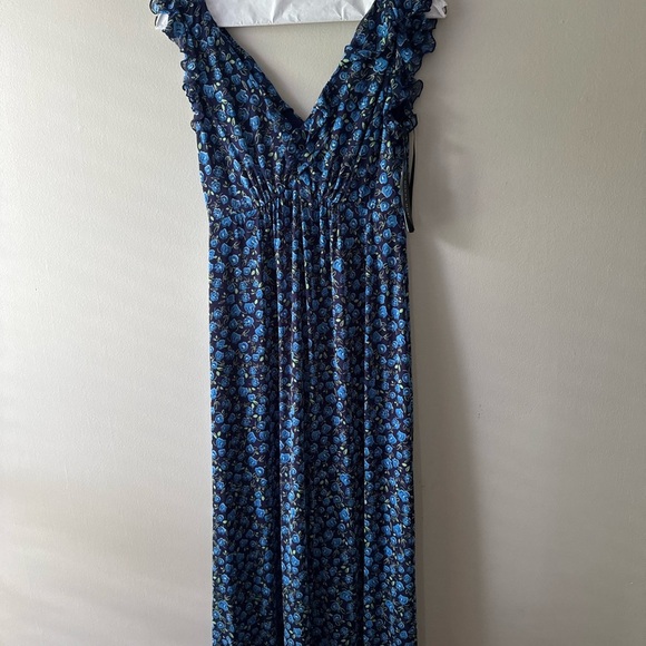 Donna Morgan Women's Floral Printed Ruffle V-Neck Midi Dress NWT SIZE 6 - Picture 3 of 6